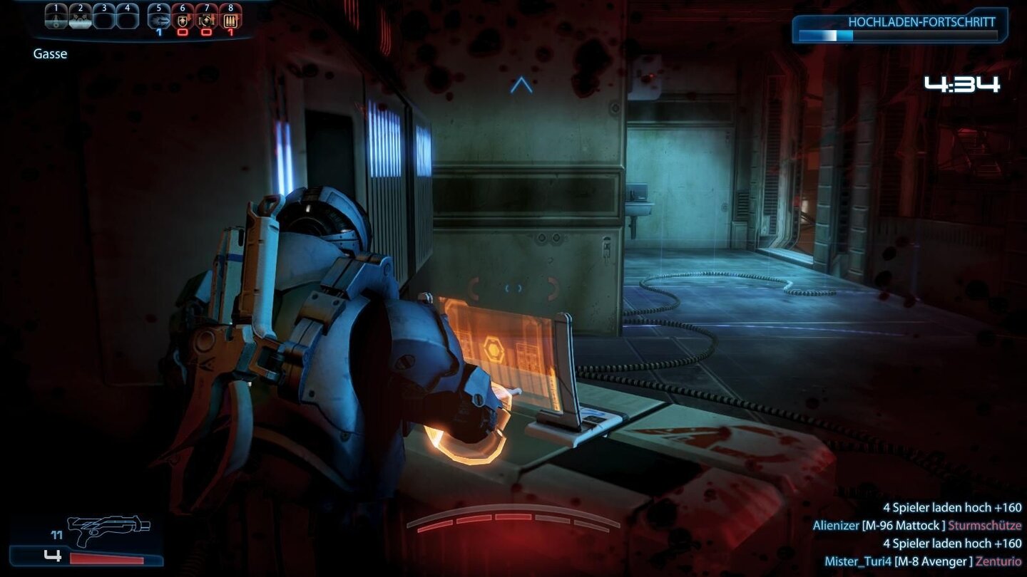 Mass Effect 3 - Multiplayer-DemoNeben dem Ausschalten von Gegnern gibt's alle paar Runden auch zusätzliche Missionsziele. Hier müssen wir ein Terminal hacken.