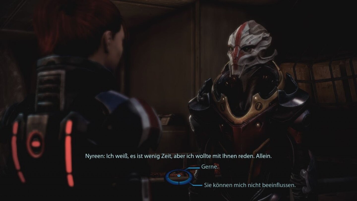 Mass Effect 3: OmegaSchade: Der Einfluss des Spielers auf andere Charaktere ist im DLC Omega eher gering.
