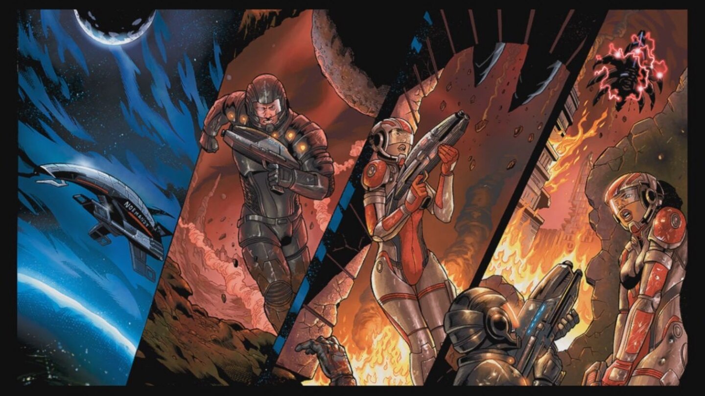 Mass Effect 3: Special EditionEin Comicstrip erzählt die Geschichte der Vorgänger und lässt uns die wichtigsten Entscheidungen treffen.