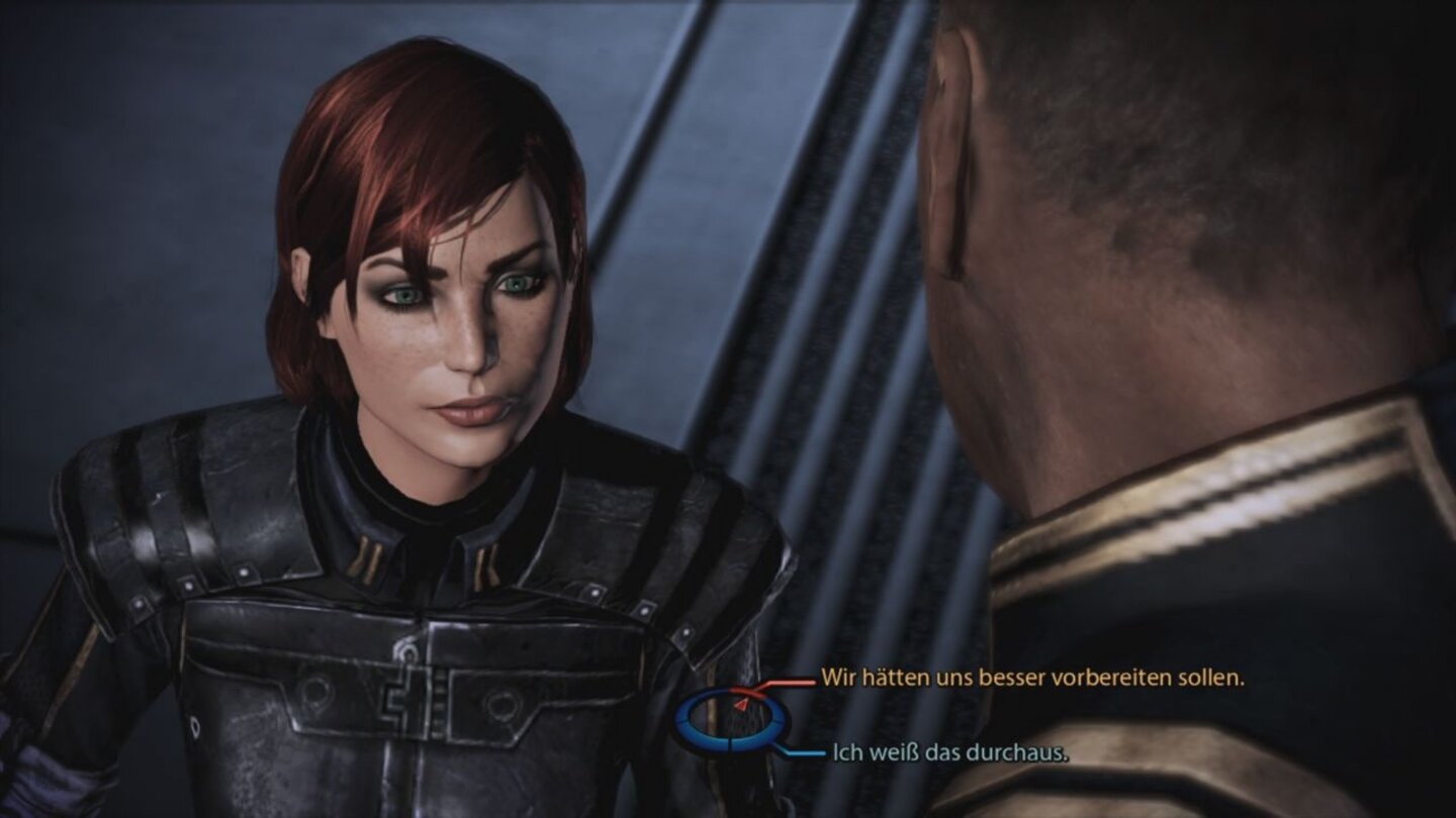 Mass Effect 3: Special EditionIn Gesprächen stehen wir immer wieder vor der Wahl eine diplomatische Lösung zu finden oder unsere Meinung durchzuboxen.