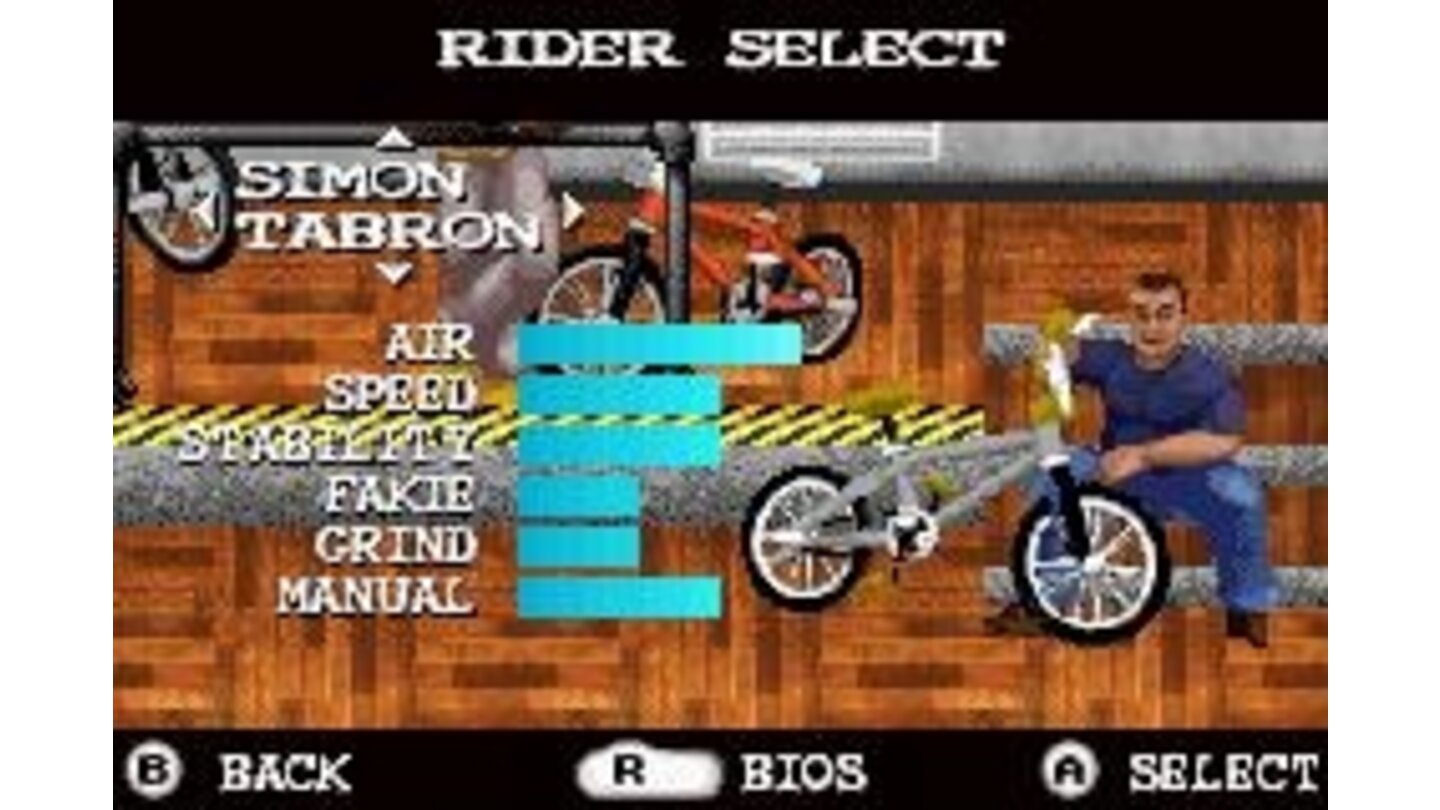 Selecting your biker.