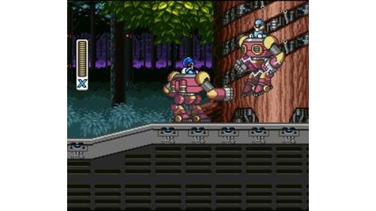 Mega Man fighting it out in Ride-Armour