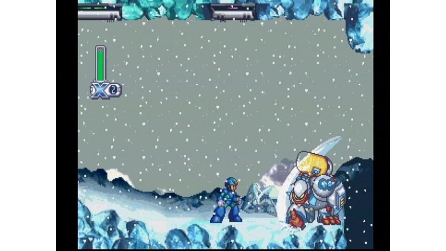 Megaman X chillin' at the Snow Base