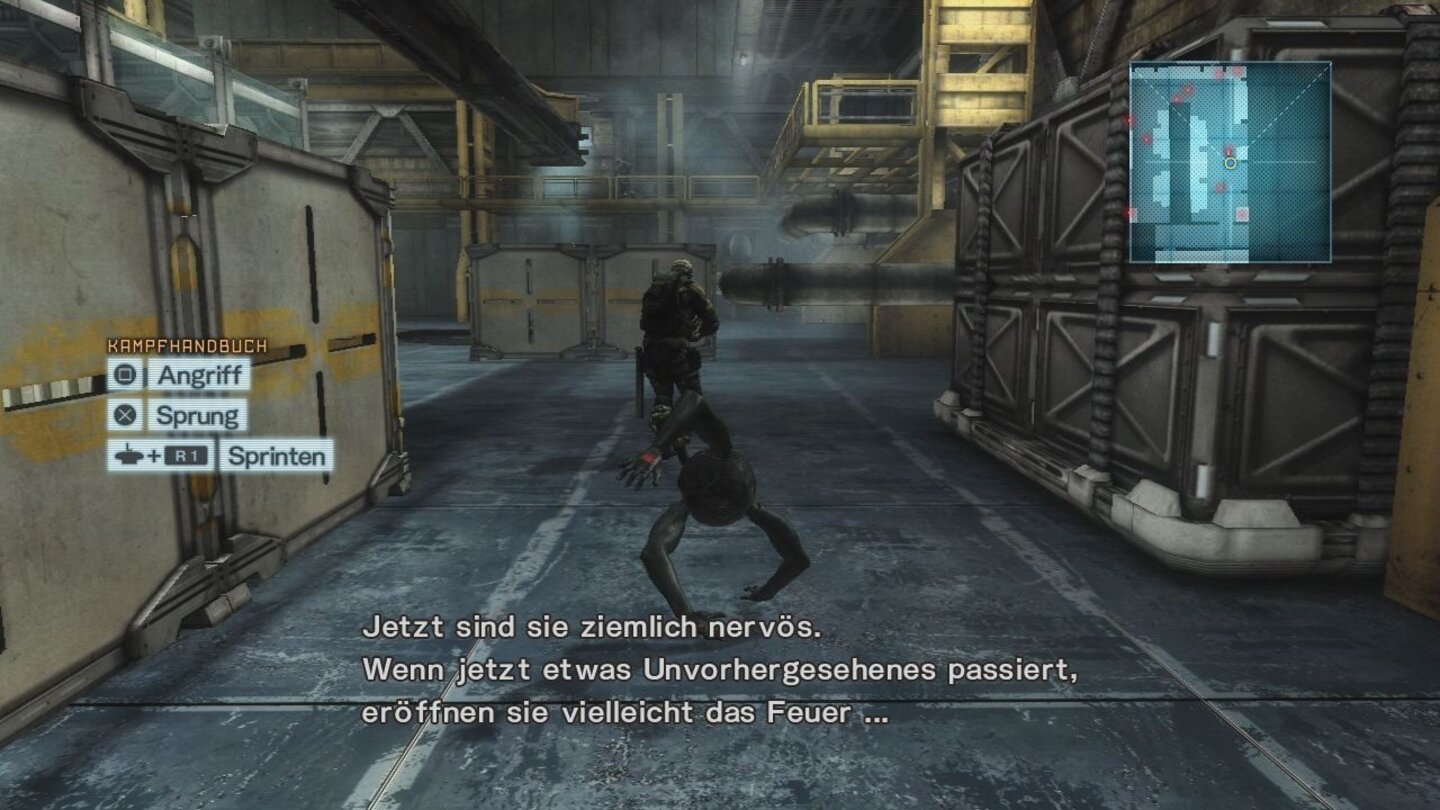 Metal Gear Rising: RevengeanceHin und wieder lockern kleinere Einlagen wie ein Roboterausflug das kampflastige Gameplay auf.