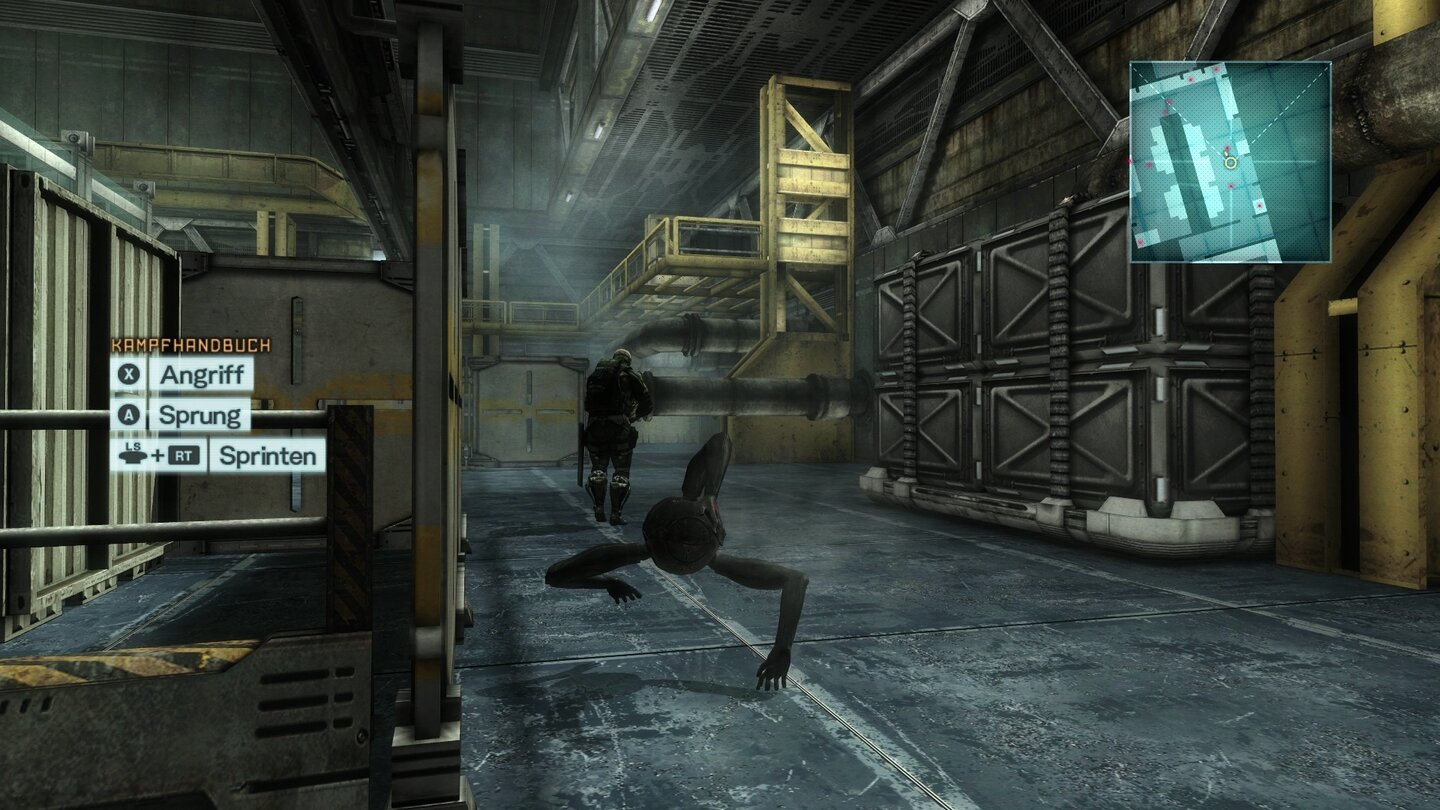Metal Gear Rising: RevengeanceAb und an wird die Nonstop-Action von Einsätzen wie diesem aufgelockert. Hier steuern wir eine Robo-Drohne durch eine kurze Stealth-Mission.