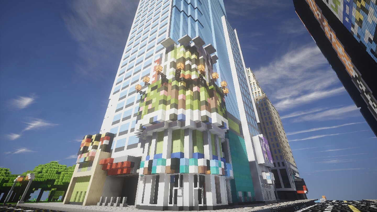 MinecraftDer Times Square in Klötchen-Optik