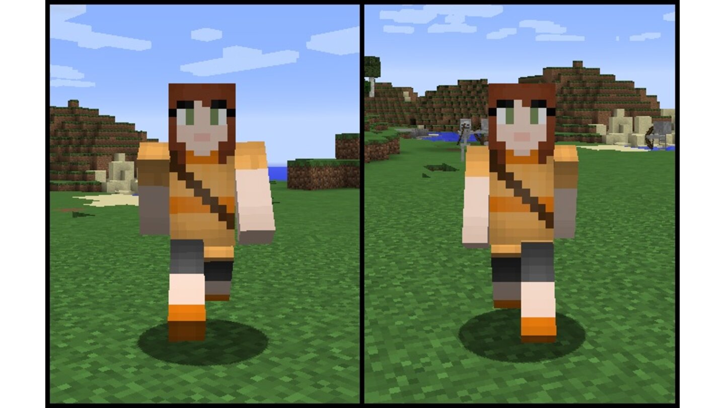 Minecraft - Vergleichsbilder - Charaktere mit dünneren Armen