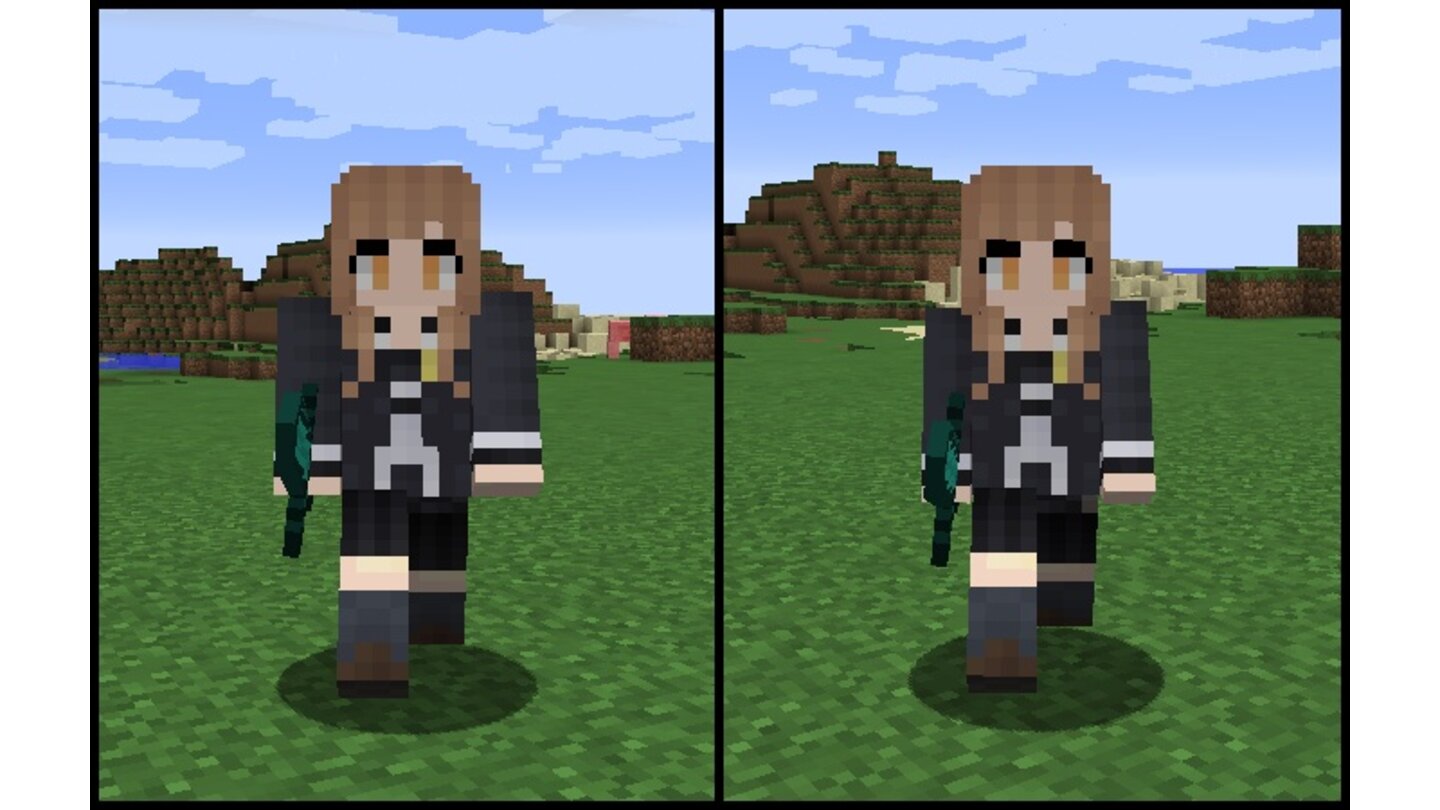 Minecraft - Vergleichsbilder - Charaktere mit dünneren Armen