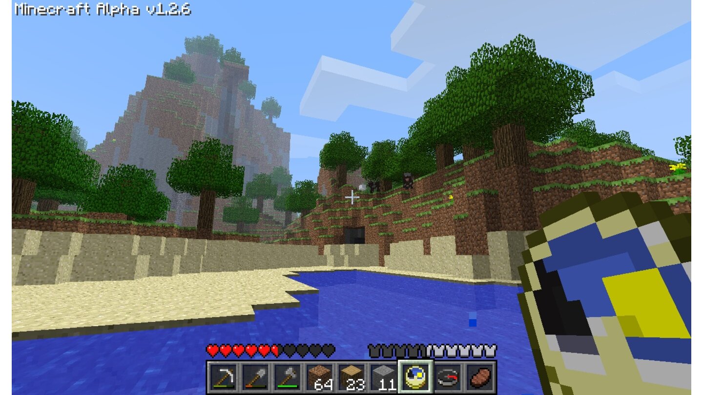 MinecraftDie Welt von Minecraft besteht ausschließlich aus quadratischen Blöcken, die das Spiel zu vielfältigen Landschaften auftürmt.