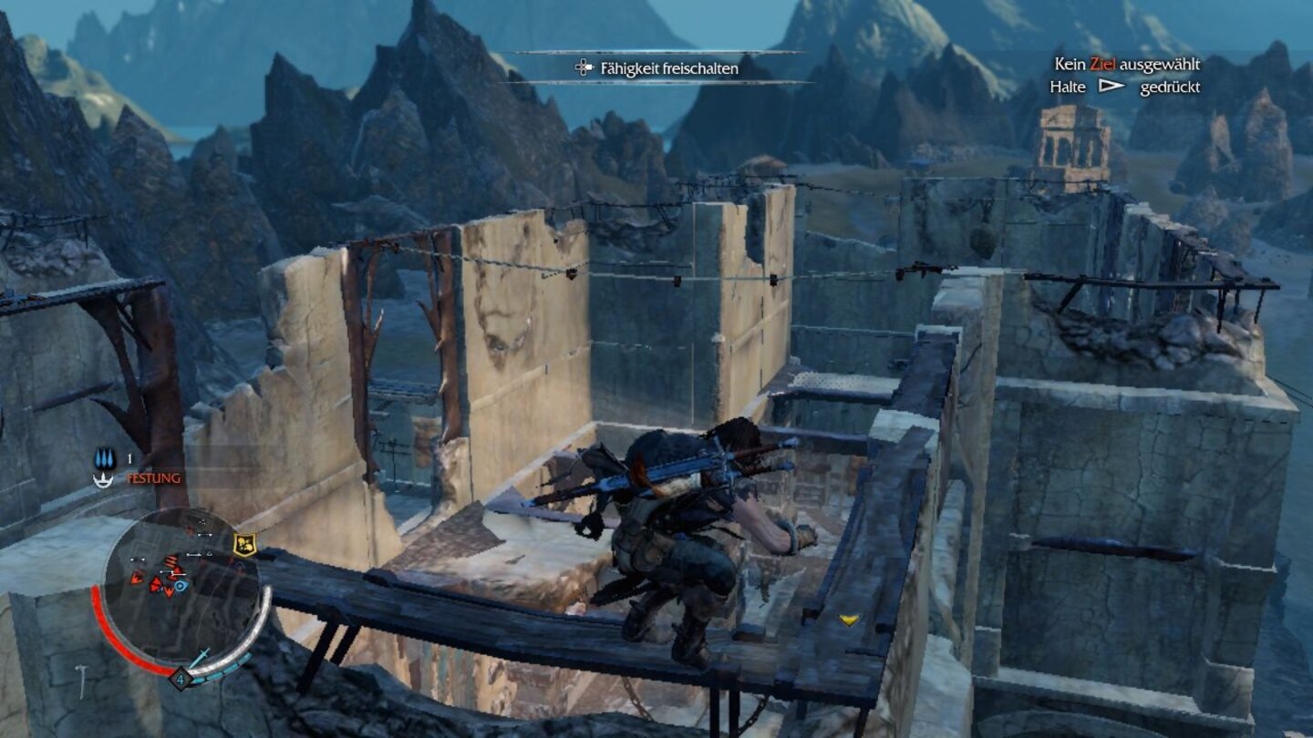Mittelerde: Mordors Schatten - Screenshots der Last-Gen-Version (Xbox 360 / PS3)Aufgrund der fehlenden Kantenglättung fransen Objektkanten hässlich aus. (PS3)