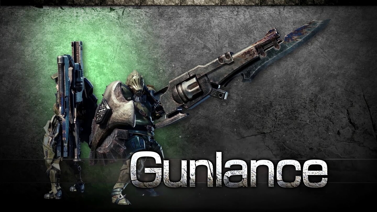 GunlanceDie Gunlance ist im Prinzip ein Gewehr mit einem großem Bajonett. Zusätzlich könnt ihr bei dieser Waffenklasse auch ein Schild mit euch führen. Attacken mit der Klinge haben nur eine kurze Distanz, aber wenn ihr geschickt zwischen Schüssen und Hieben wechselt, könnt ihr ein Monster auf Abstand halten.