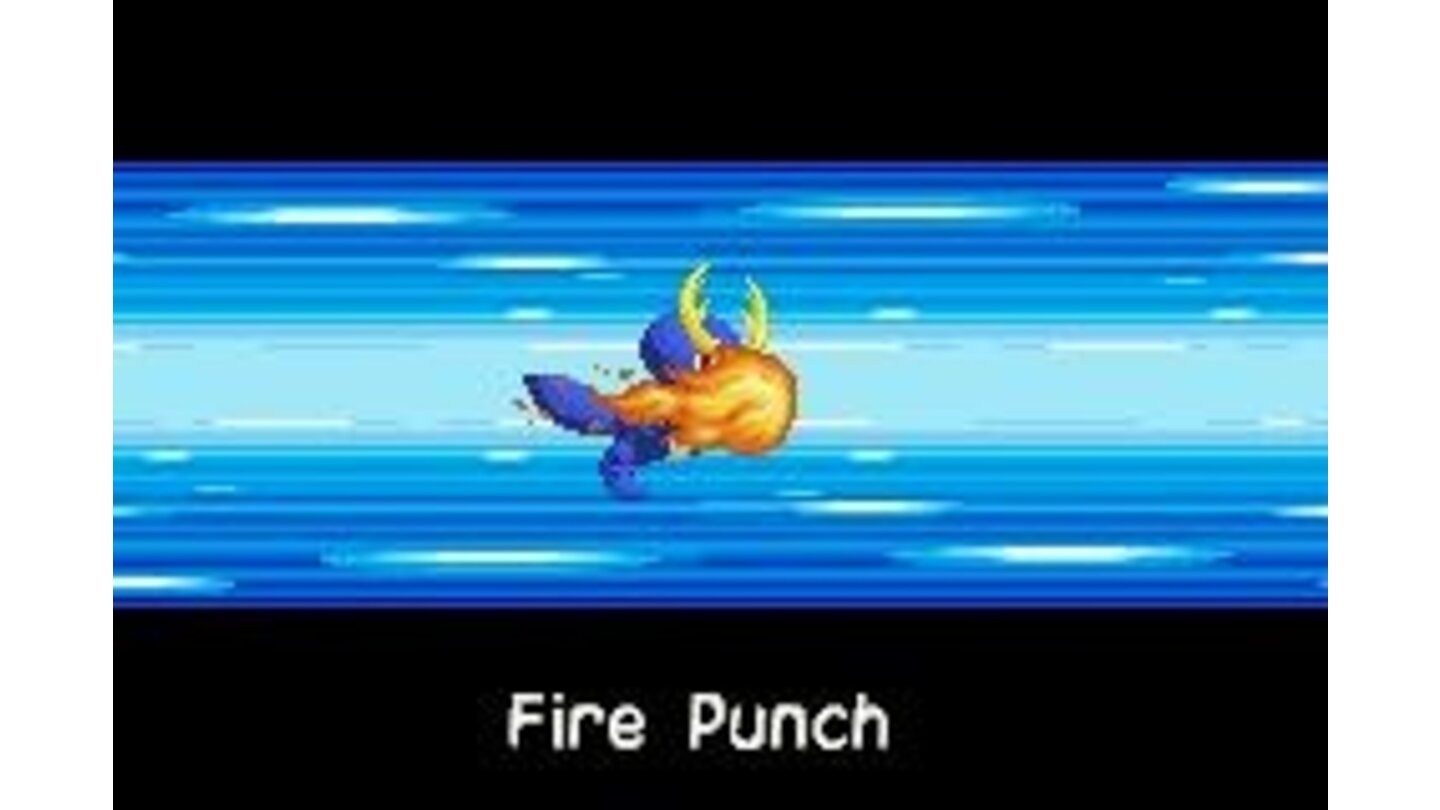 Attacking with Fire Punch, one of the first abilities of Mega
