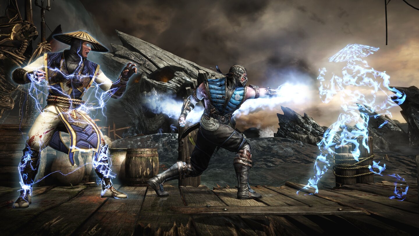 Mortal Kombat XPech für Sub-Zero: Dank seiner Teleportationskräfte kann Raiden Angriffen entgehen, um selbst von hinten anzugreifen.