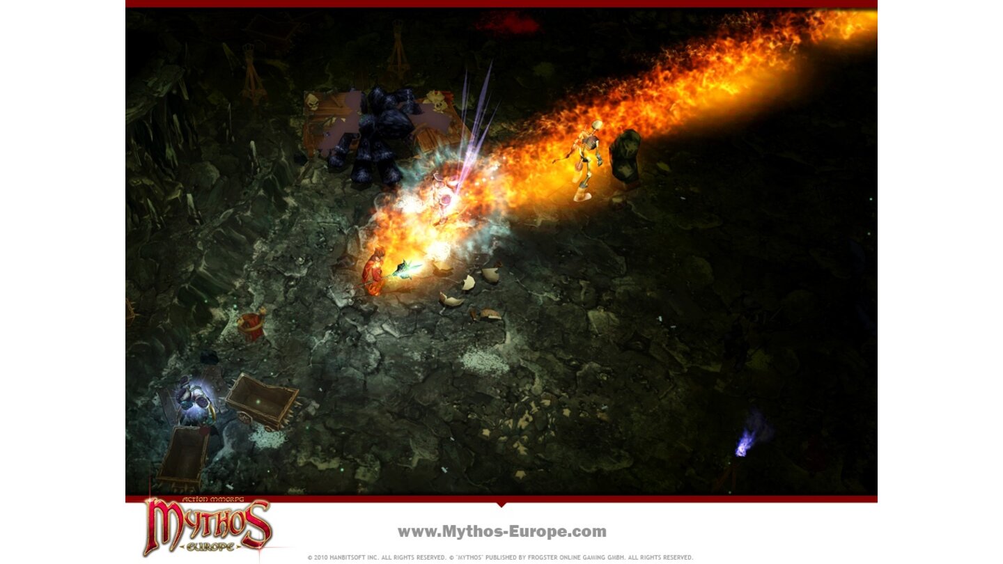 MythosLavawand-Zauber: Sie beschwören einen Strom aus flüssigem Feuer, der zurückbleibt und Gegner verbrennt.