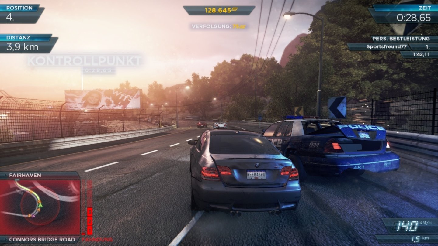 Need for Speed: Most Wanted (PC)Die Polizei mischt auch in normalen Straßenrennen fleißig mit.