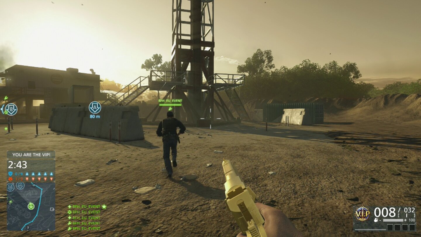 Battlefield HardlineAls ViP hat man in Crosshair nur eine goldene Desert Eagle als Waffe.