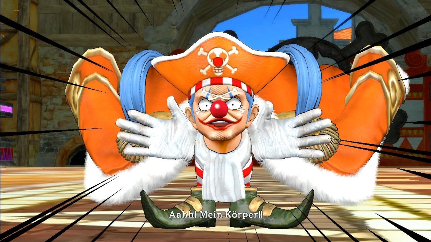 One Piece: Pirate WarriorsBuggy ohne Koerper: Der Clown Buggy hat von der Trenn-Trenn-Frucht gegessen. Dumm nur, dass wir ihm so seinen Körper klauen können.