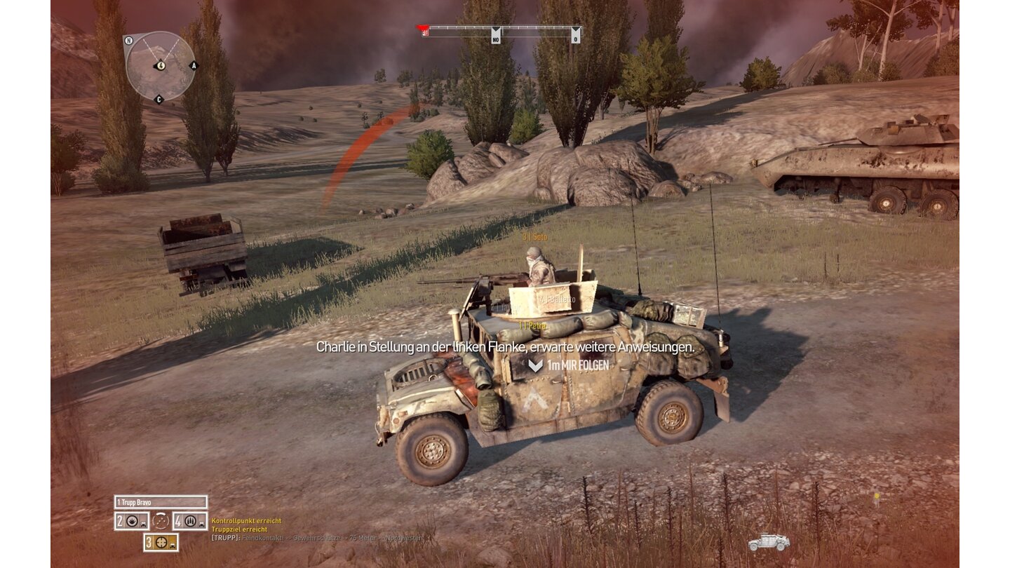 Operation Flashpoint: Red RiverIn einigen Missionen müssen Sie auch einen Humvee steuern.
