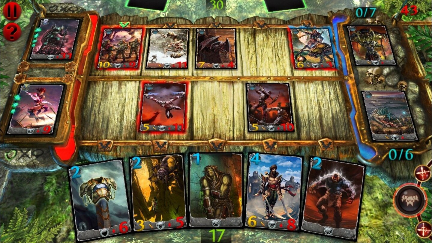 Order & Chaos Duels Schlechte Karten – den gegnerischen Knecht-Karten steht fast keine Verteidigung gegenüber.