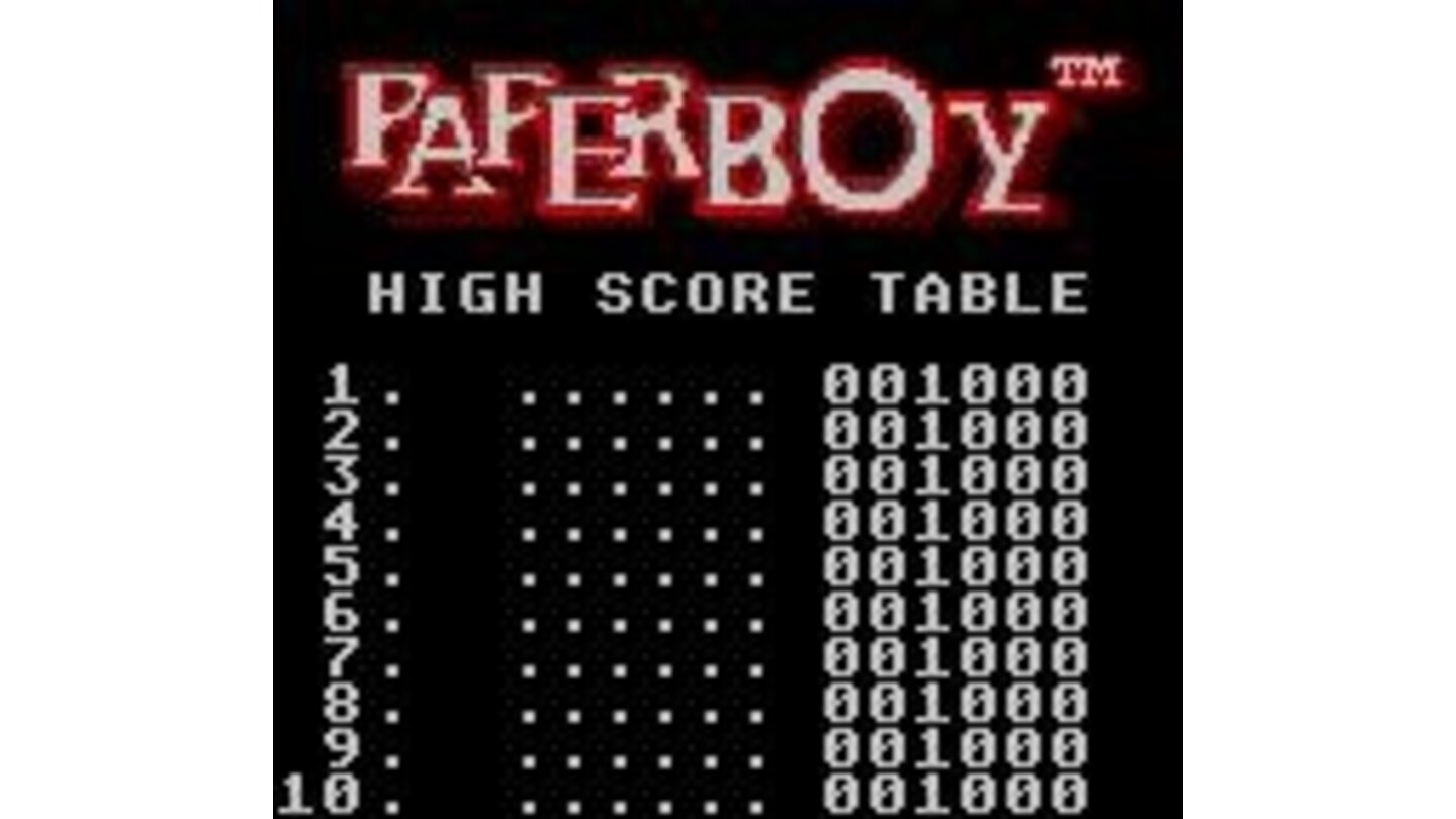 high Score table