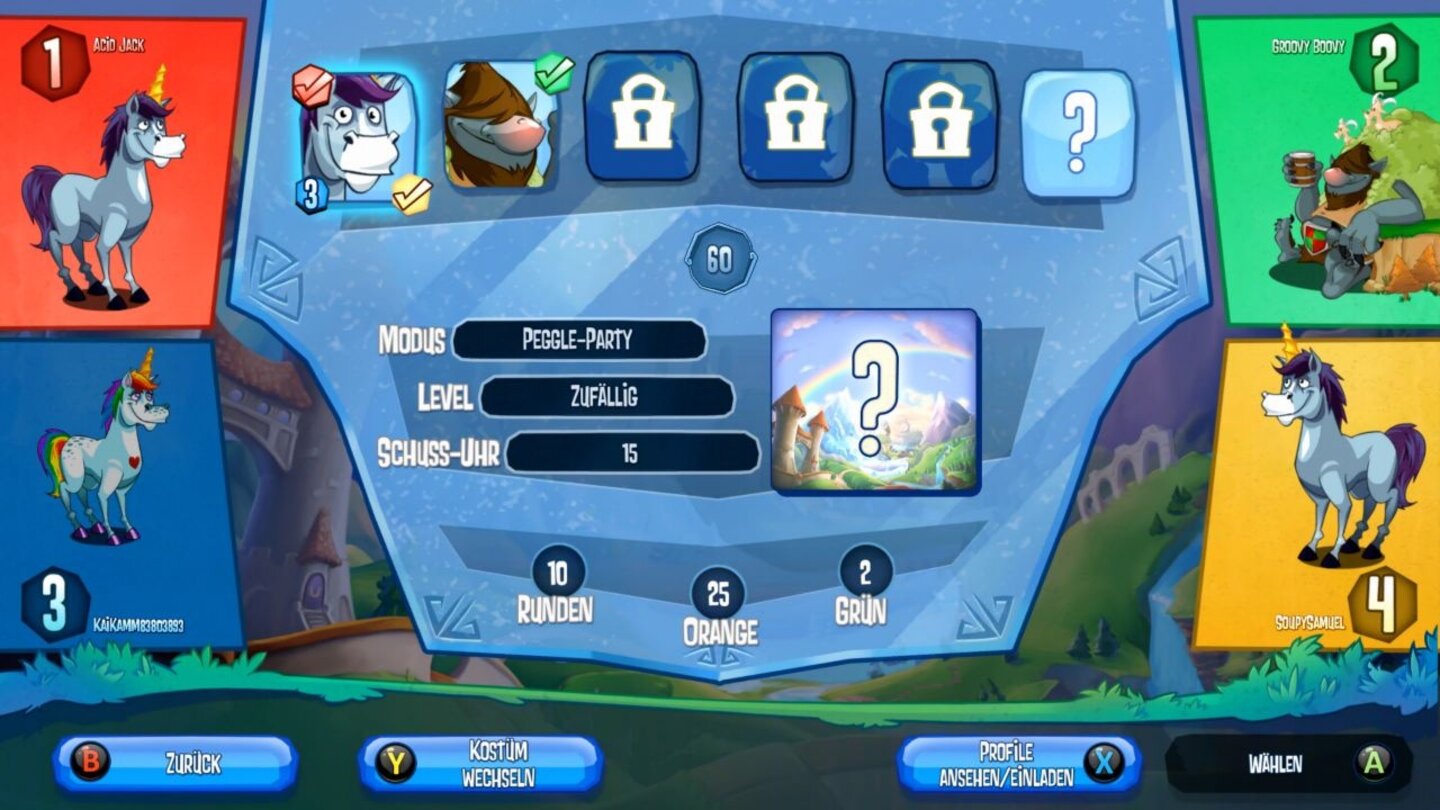 Peggle 2Im Mehrspieler-Modus suchen wir uns einen Master als Spieler-Avatar aus – und können ihm sogar ein Kostüm verpassen.