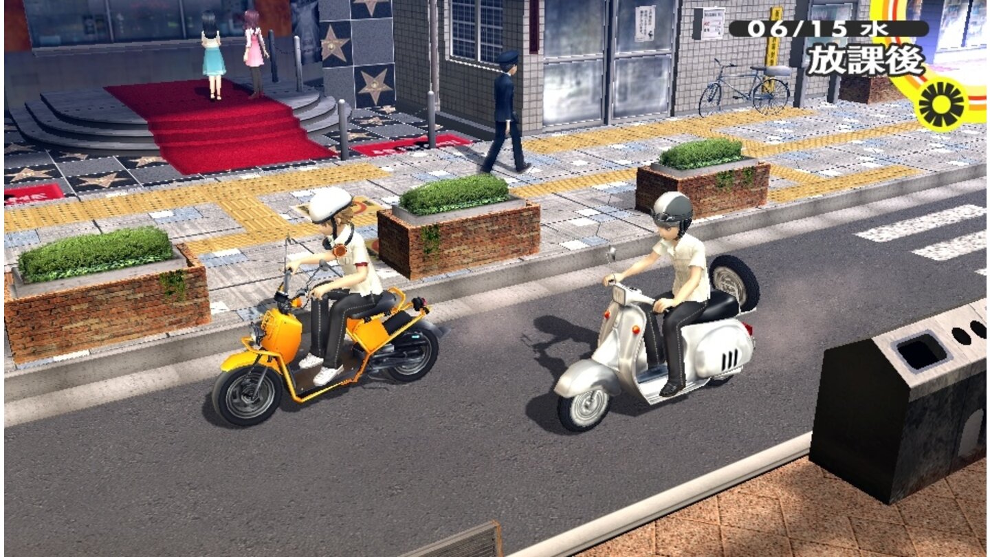 Persona 4 GoldenIm Gegensatz zum Ur-Persona, das für die PS2 erschien, erhaltet ihr in der Vita-Version im späteren Spielverlauf einen Motorroller, mit dem ihr neue Bereiche aufsucht.