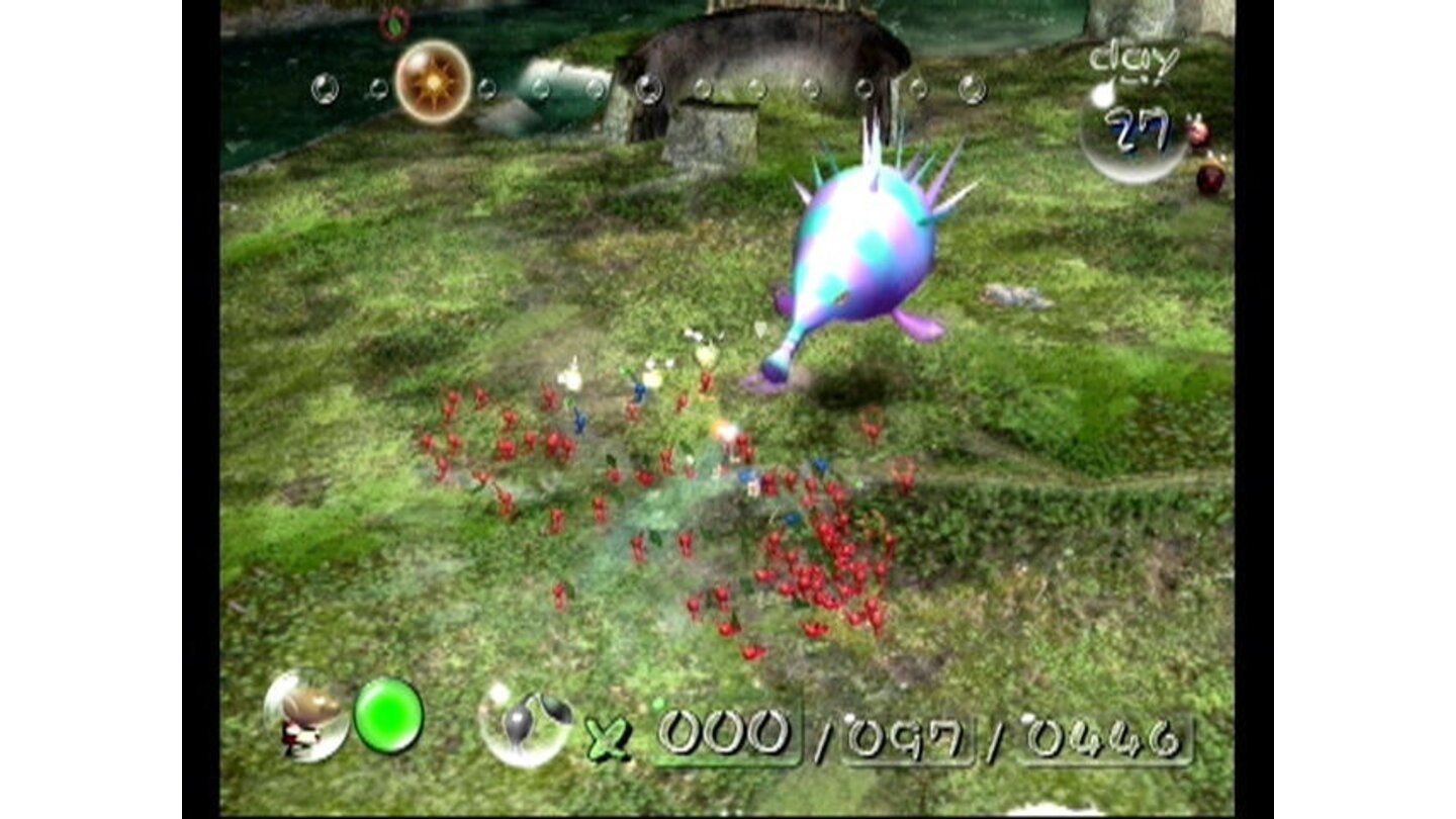 This large critter blows the flowers off of the Pikmin