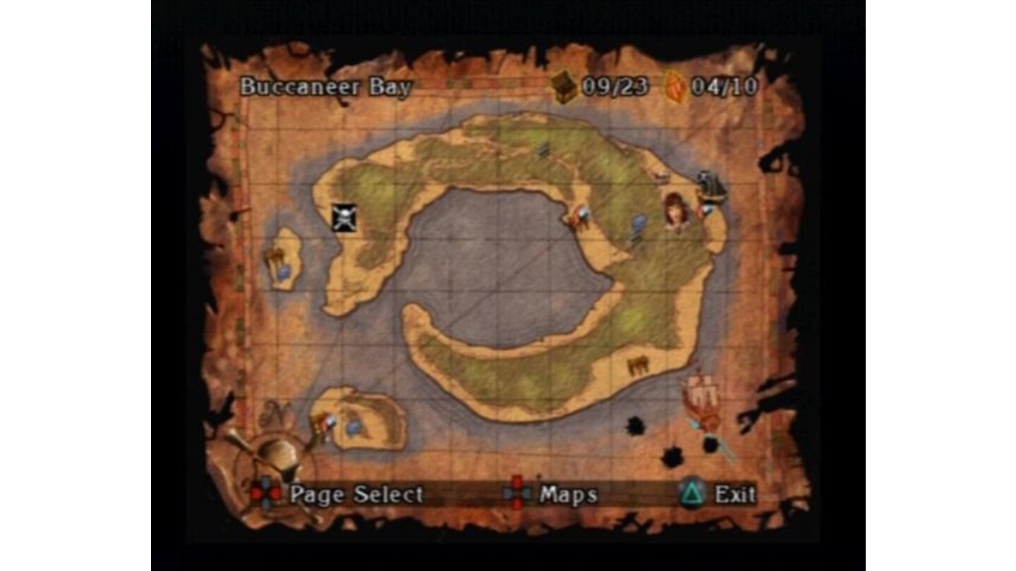 Every island-map show you the locations you must yet visit in order to progress.