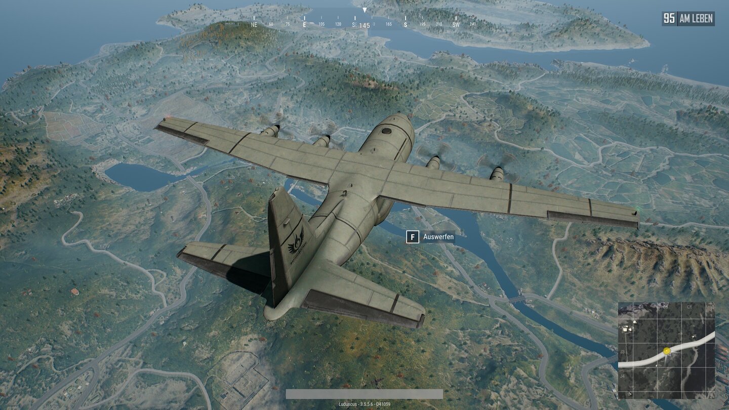 Playerunknown's BattlegroundsWann wir aus dem Flugzeug abspringen, ist uns überlassen.