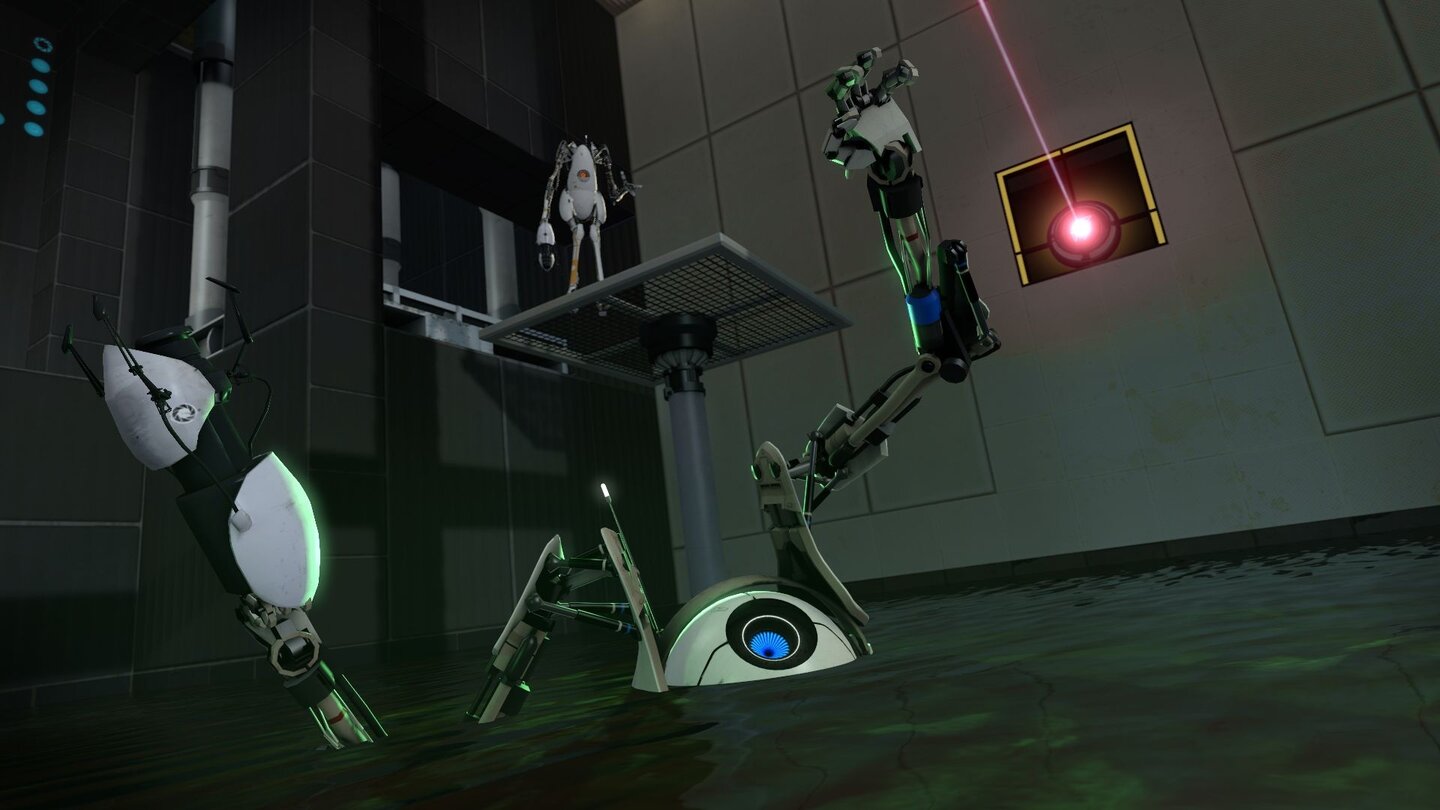 Portal 2Da kuckt P-body ganz schön bedröppelt: mit Atlas geht es wieder einmal zu Ende.