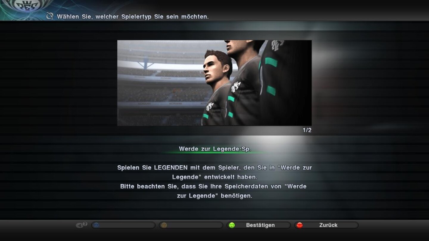 Pro Evolution SoccerWir können auch unseren »Werde zur Legende«-Kicker online importieren…