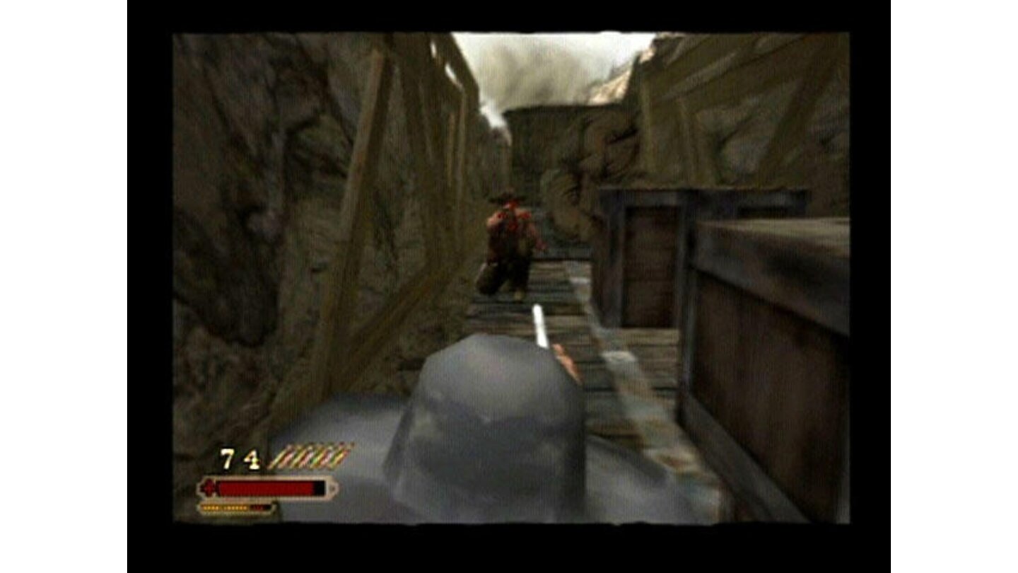 During the attack, the view changes to a closer, almost first-person view.