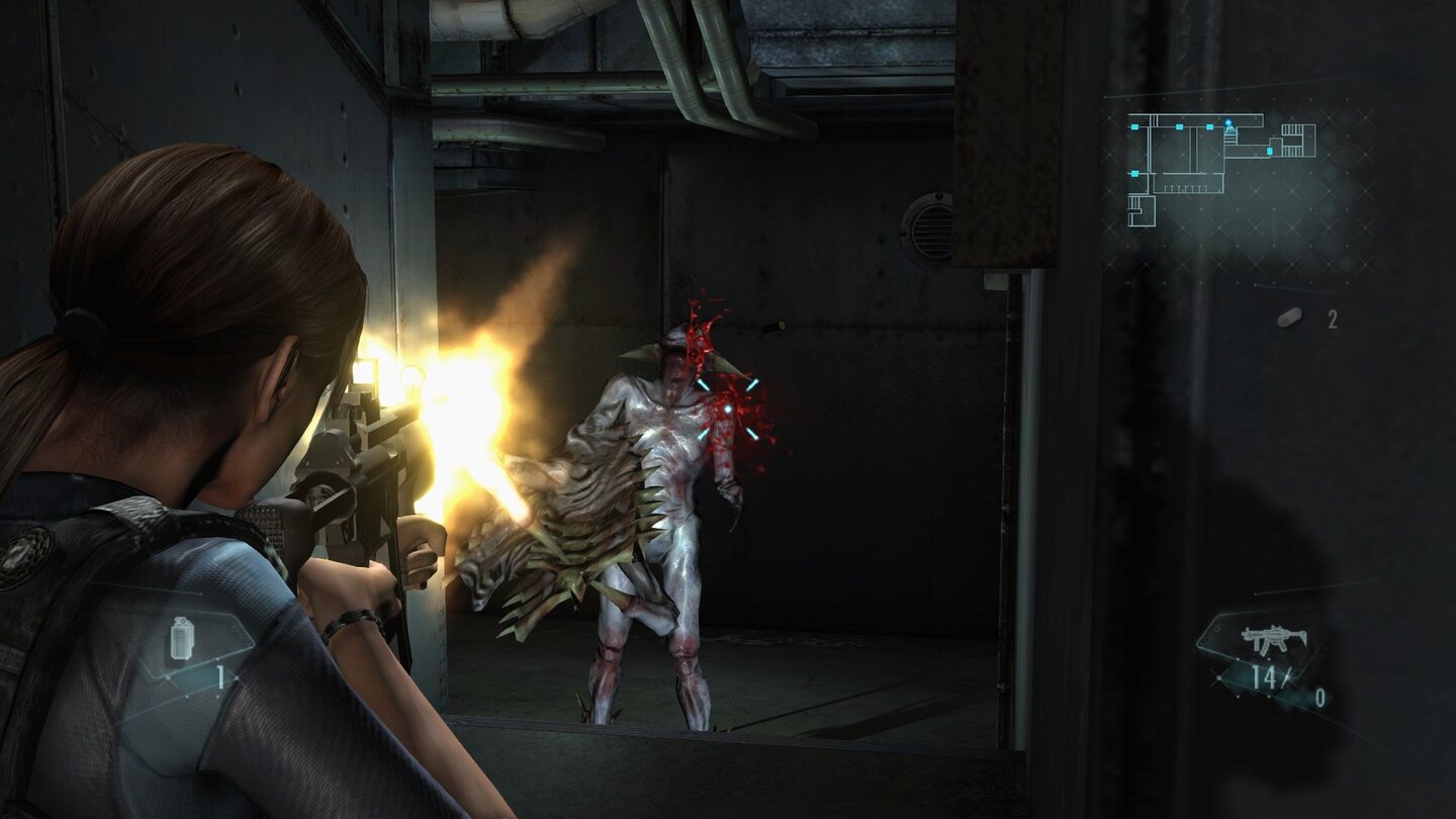 Resident Evil: RevelationsKlasse statt Masse. Im Vergleich zu Resident Evil 5 und 6 wurde die Anzahl an Gegnern drastisch reduziert.