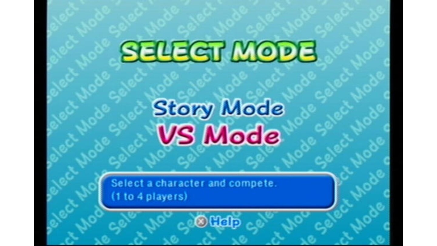 Mode Select: Single Player or 1-4 Player Versus