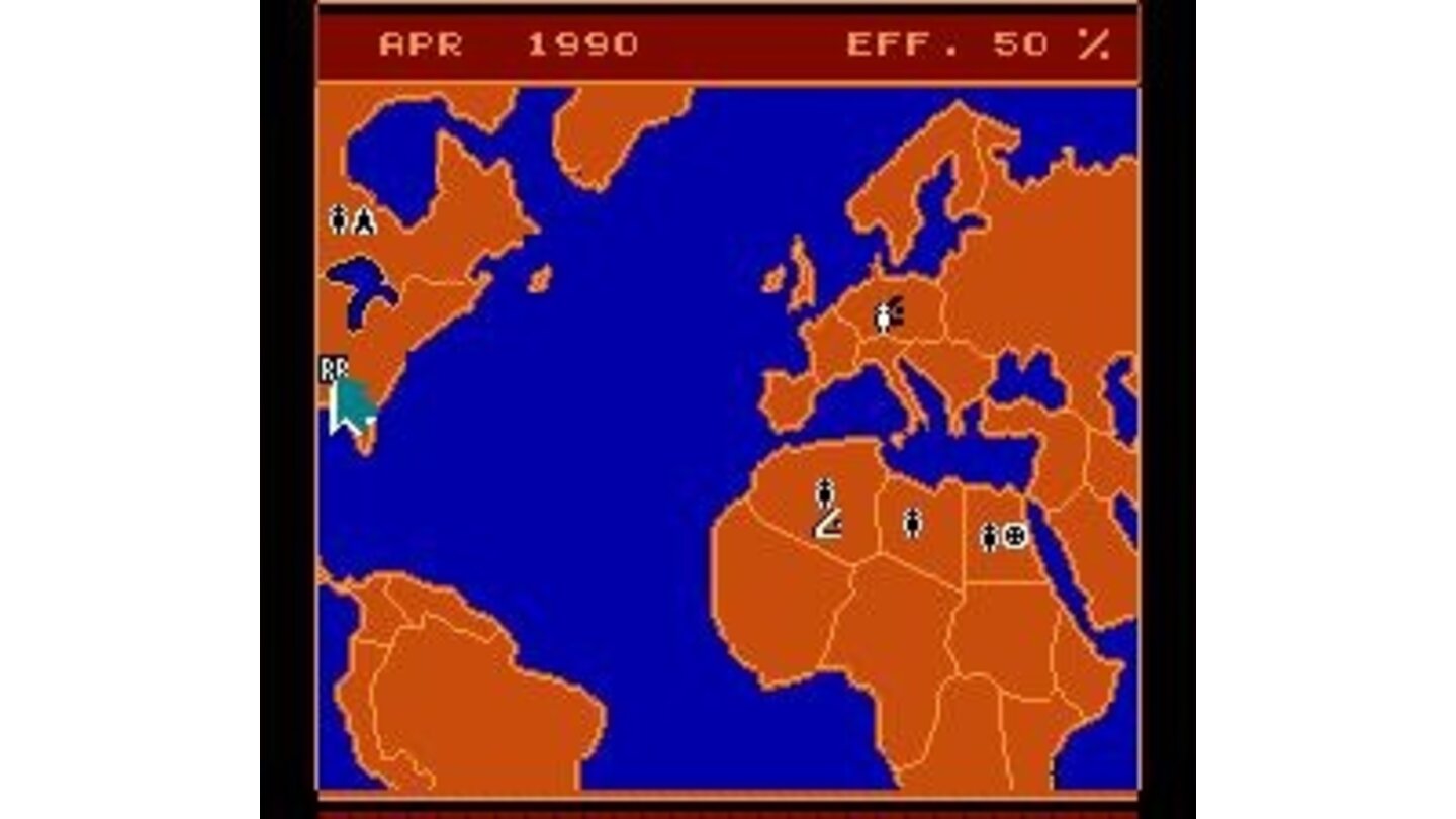The world's situation map. Spies are noted in specific countries
