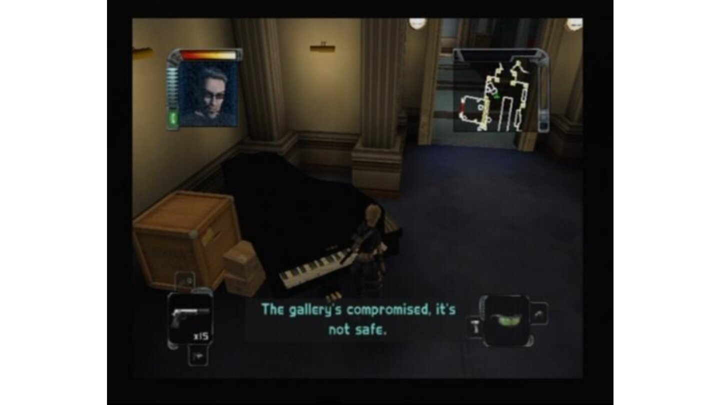 Using the piano to lure some of the guards in here