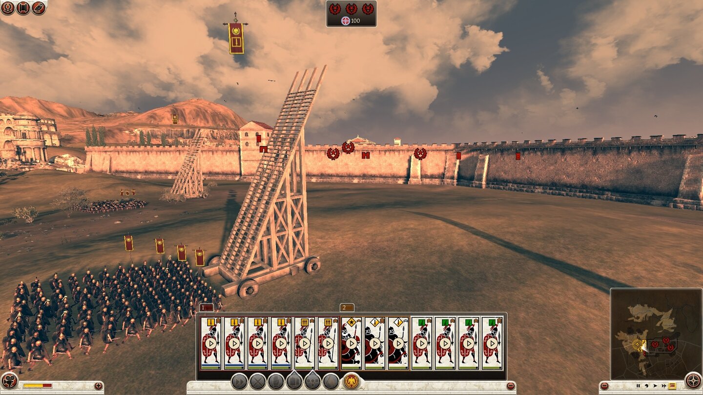 Total War: Rome 2Belagerungsgerät lässt sich der belagernden Armee herstellen. Diese Leite ist nützlich, um die Mauerkronen einer Stadt zu stürmen.