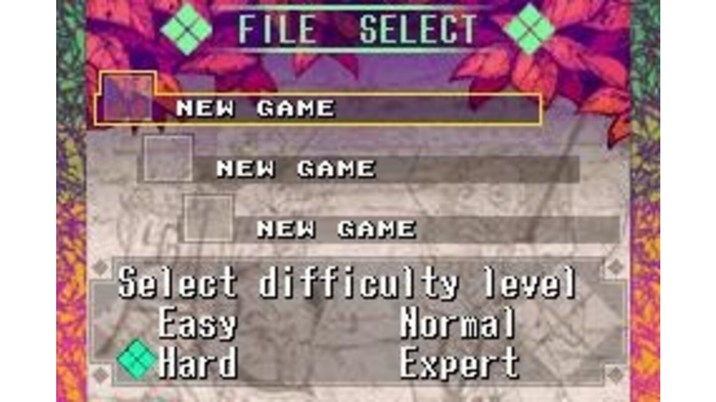 Difficulty level select (for a new game)
