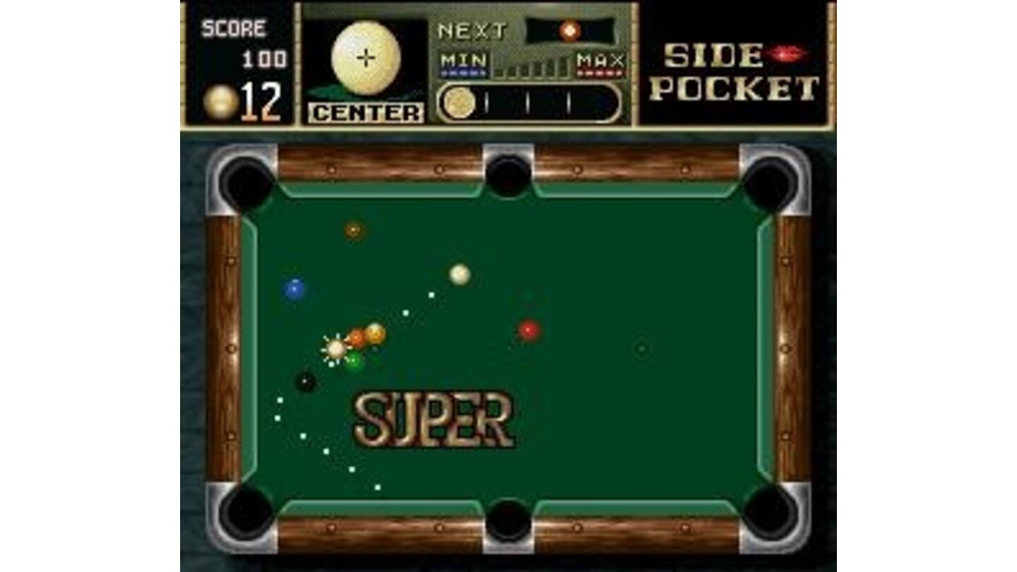 When SUPER appears, the white ball starts to flash and when hitted, it strikes the other balls with extreme power and speed!