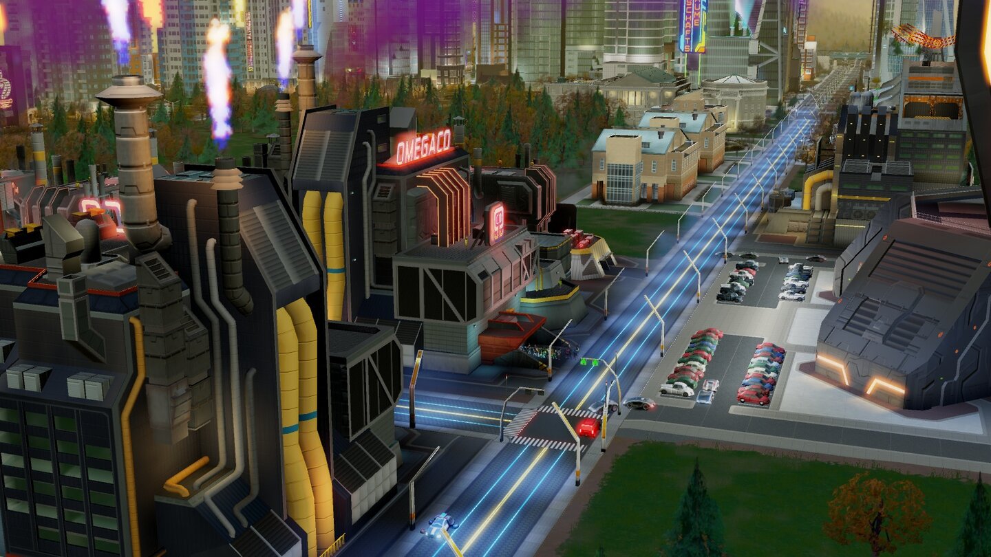 SimCity: Städte der ZukunftGroßstadt ist was anderes: Fast die ganze Stadt ist auf diesem Bild zu sehen.
