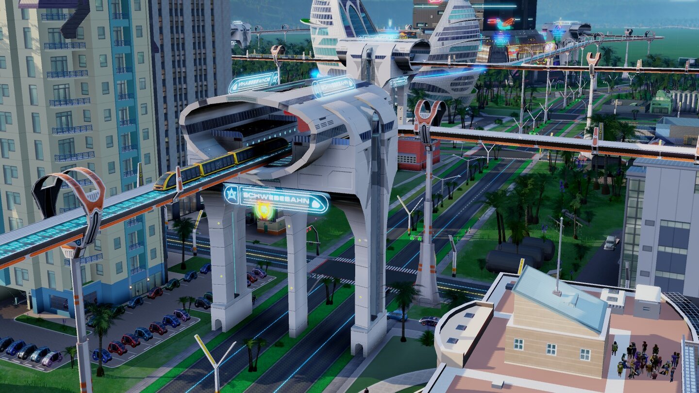 SimCity: Städte der ZukunftDie Schwebebahn ist eine Augenweide – nur fährt kaum einer damit.