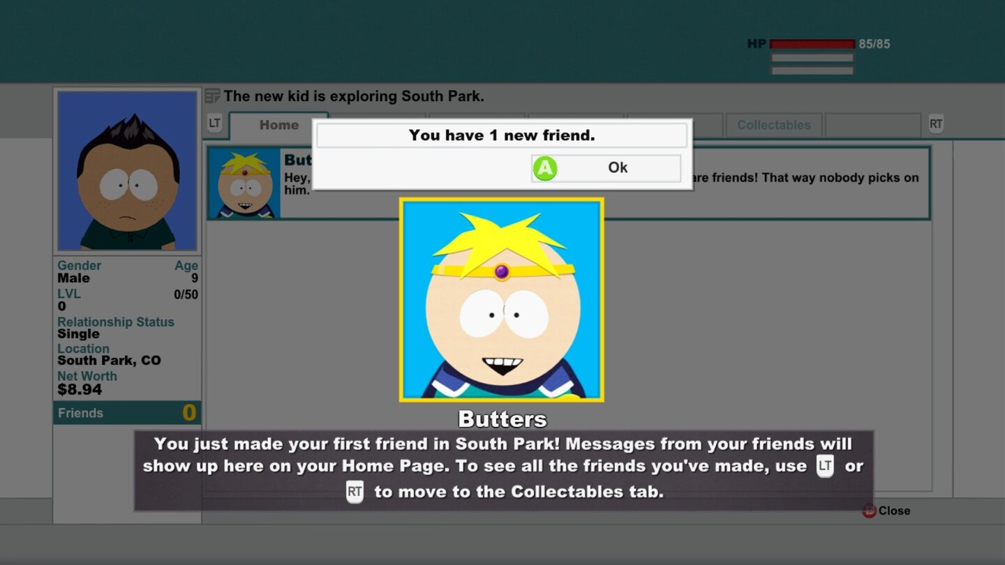 South Park: Der Stab der WahrheitFreunde sind wichtig: sie schmieren nicht nur die sozialen Netzwerken mit sinnlosem Krempel zu, sondern geben besondere Kampfboni. Jeweils fünf Freunde geben einen Punkt für die Wahl des Vorteils.