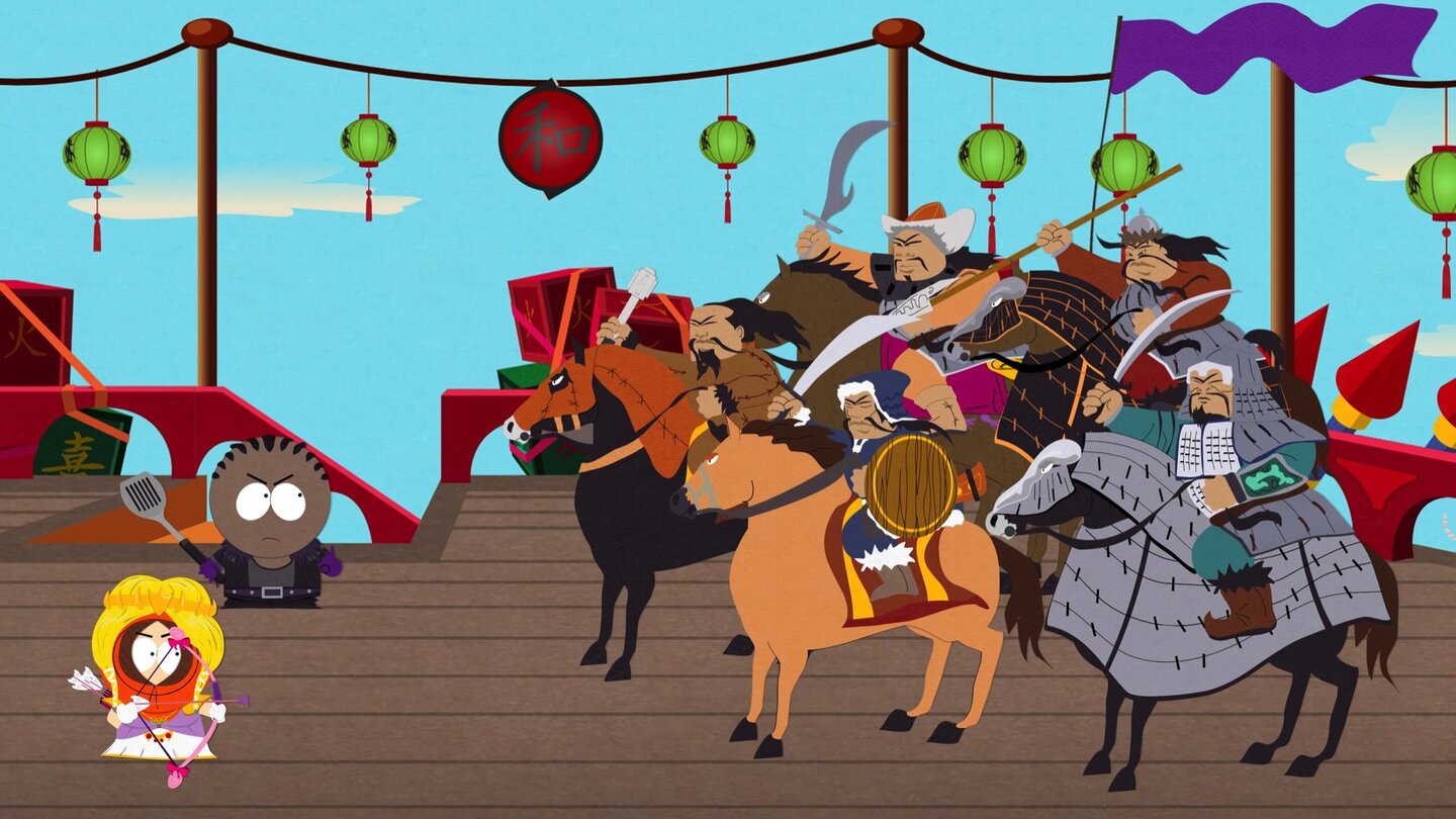 South Park: The Stick of TruthDschingis Khan und seine Mongolen sind eine immer wiederkehrende historische Bedrohung aus der Serie.