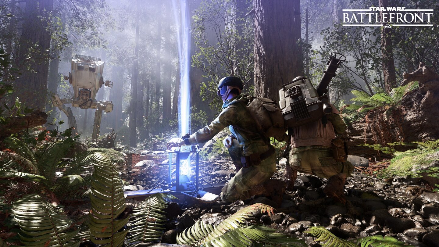 Star Wars: BattlefrontDer AT-ST-Walker links spielt die Hauptrolle im neuen Modus »Walker Assault« für bis zu 40 Spieler.
