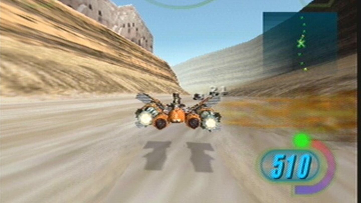 Star Wars Episode I: Pod Racer (1999)Das Rennspiel, das auf dem Podrennen aus Star Wars Episode I basiert, ist bis heute das am besten verkaufe Sci-Fi-Rennspiel mit 3,12 Millionen Exemplaren. In 5 verschiedenen Spielmodi und auf verschiedenen Rennstrecken tritt der Spieler gegen KI- oder menschliche Gegner an.