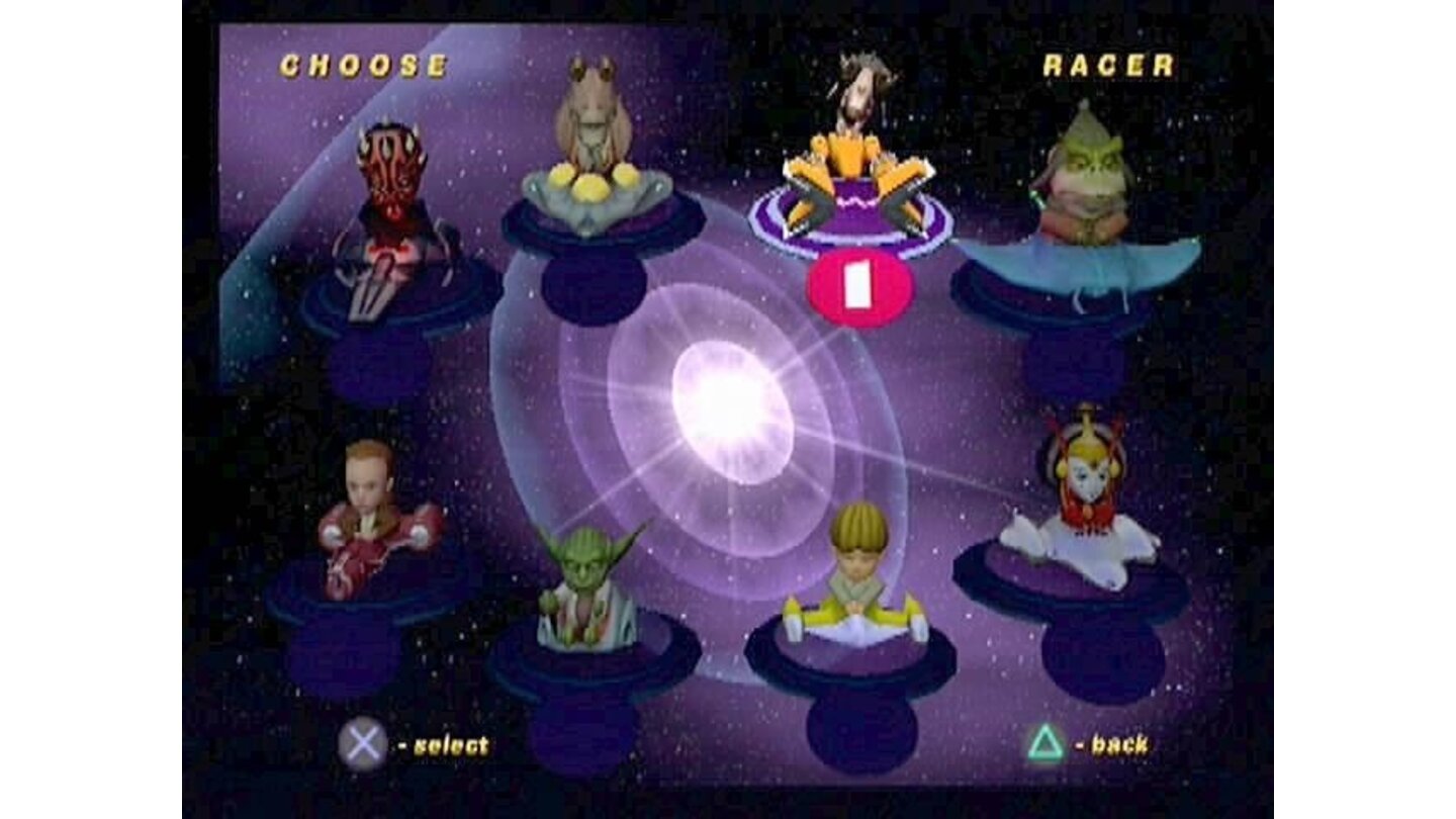 Eight of the galaxy's most dreaded....kart racers...await your choosing on the character selection screen.