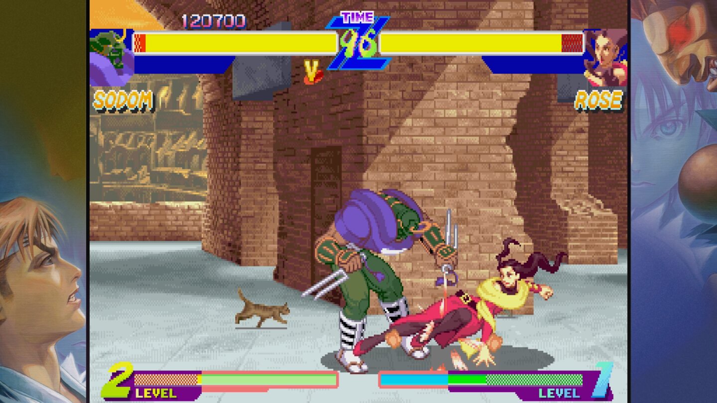 Street Fighter 30th Anniversary CollectionDie Hintergründe des ersten Alpha-Titels sind nicht besonders gut gealtert. Sie wirken oft spartanisch und farbarm.