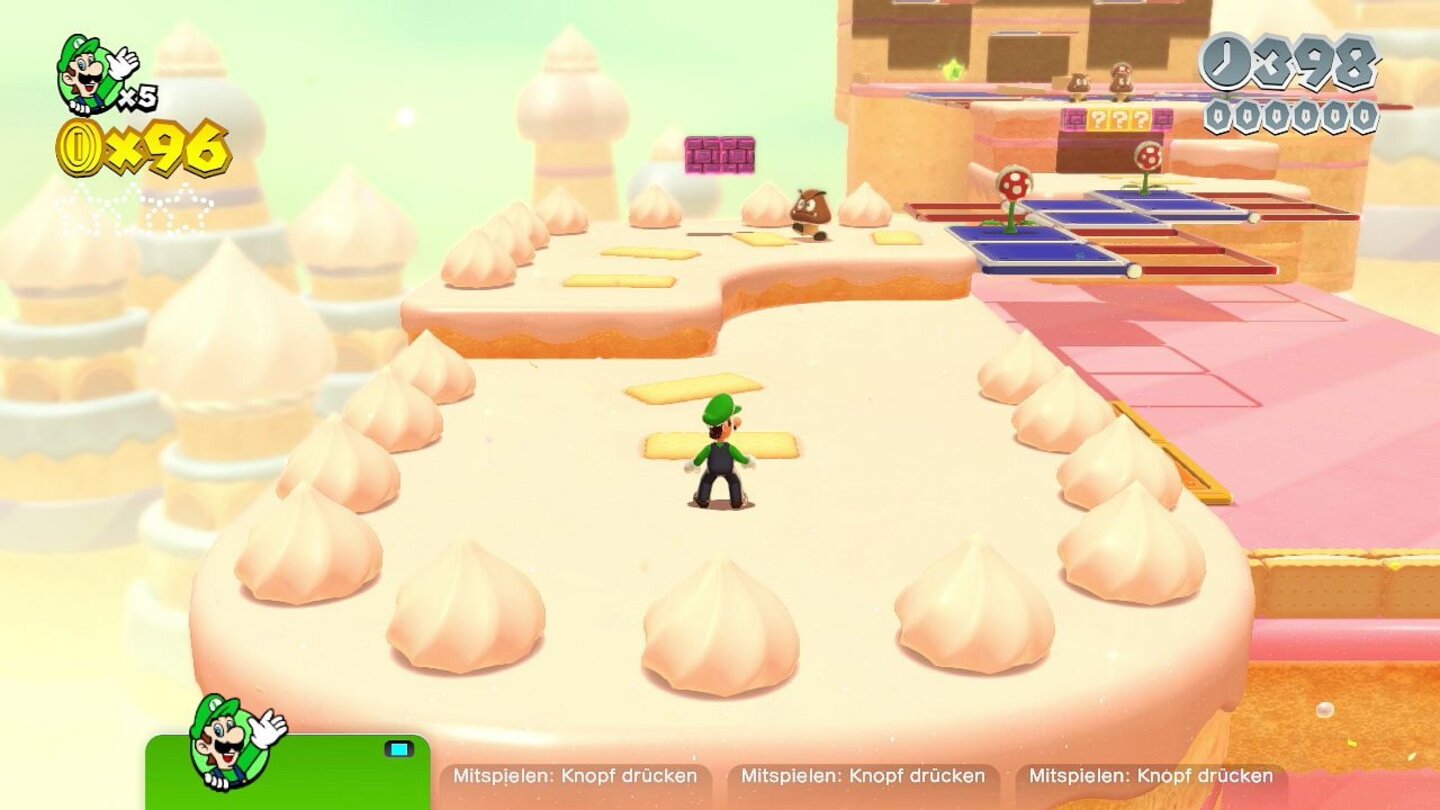 Super Mario 3D World3D World ist alternativ zu Mario auch mit anderen Charakteren spielbar. Etwa mit Luigi.