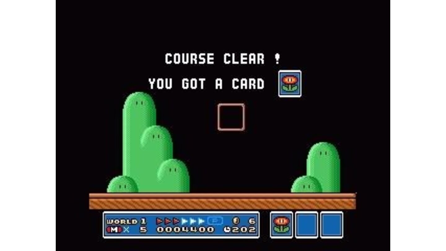 Course clear - you got a card! Those bonus cards could get you extra lifes, power mushrooms etc.