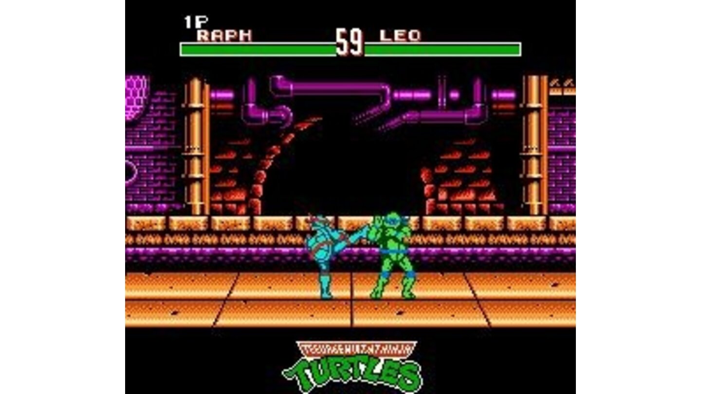 Raphael gives a kick to Leonado's head
